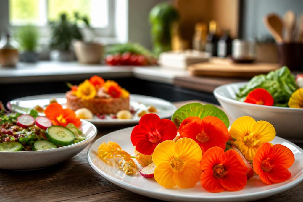 découvrez comment incorporer la capucine comestible, une fleur aux saveurs piquantes, dans vos recettes pour apporter fraîcheur et originalité à vos plats.