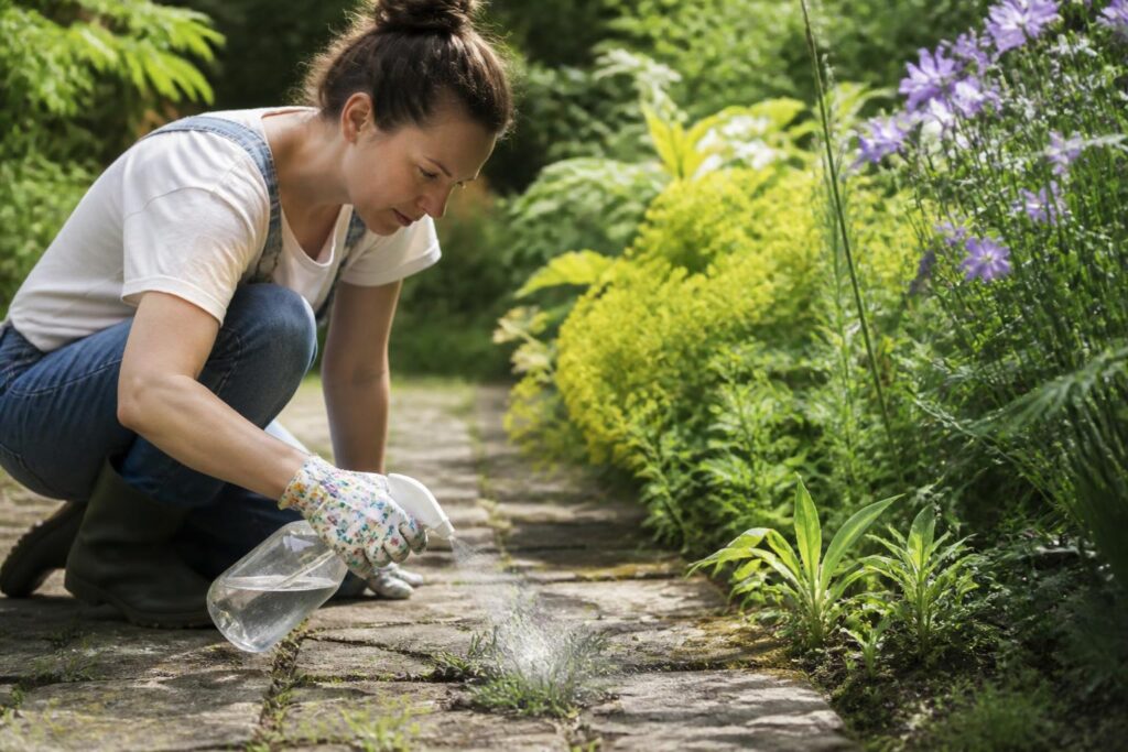 découvrez comment désherber efficacement votre jardin avec du vinaigre blanc, une méthode naturelle et écologique pour éliminer les mauvaises herbes sans produits chimiques.