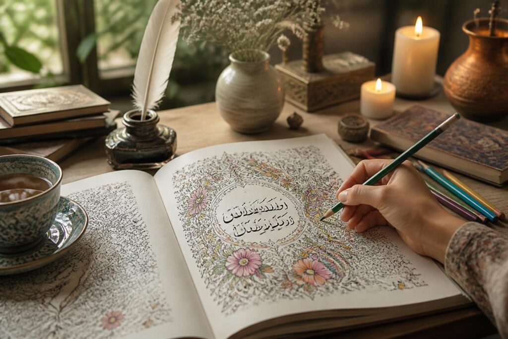 plongez dans l'univers apaisant du coloriage rumi et laissez-vous inspirer par une poésie en couleurs qui éveille la créativité et la sérénité.