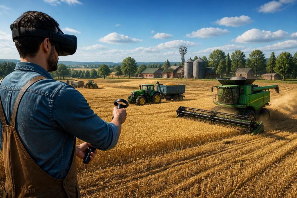 plongez dans farm simulator vr et vivez une expérience immersive unique au cœur de la vie agricole virtuelle. gérez vos cultures et votre exploitation comme jamais auparavant.