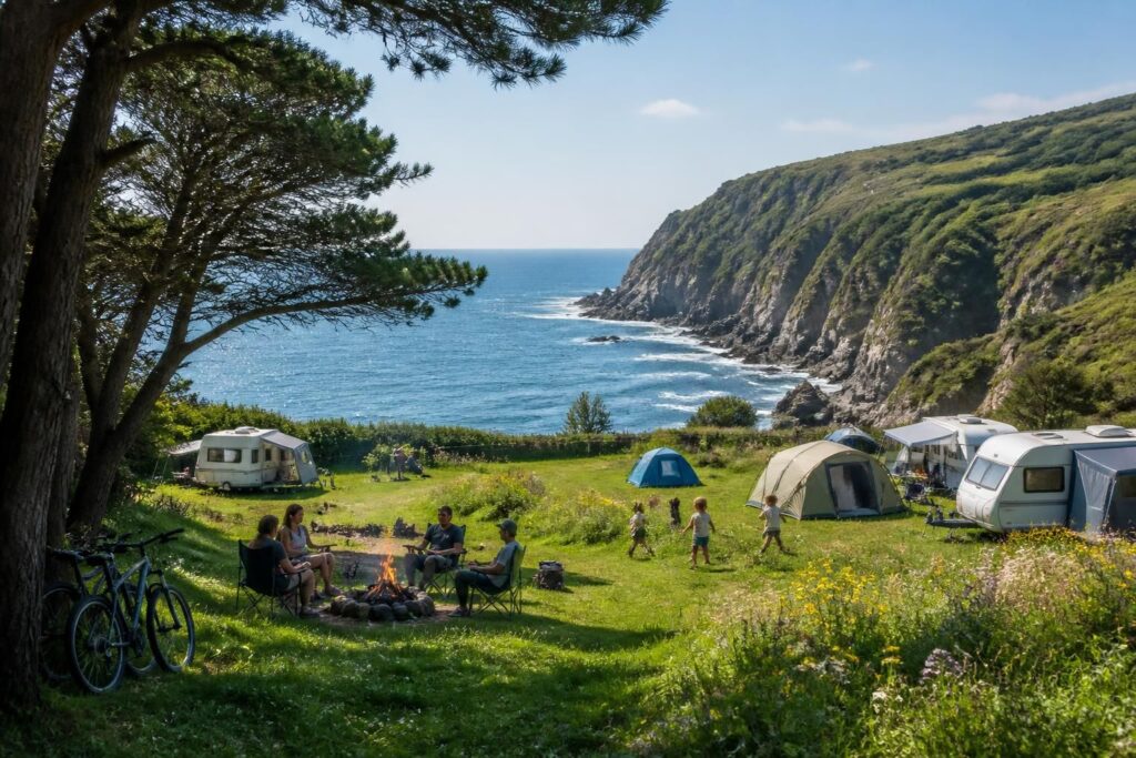 découvrez le camping municipal pointe du grouin, un havre de nature offrant un cadre exceptionnel entre mer et falaises, idéal pour des vacances paisibles en pleine nature.