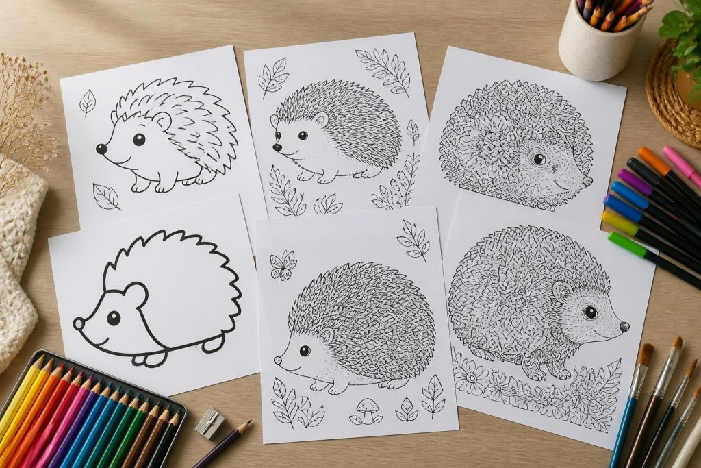 découvrez notre sélection de coloriages hérisson simples et créatifs, parfaits pour divertir petits et grands tout en stimulant leur imagination.
