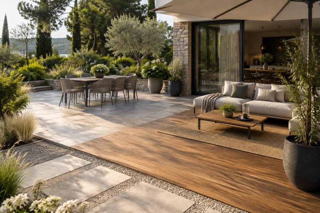 bois, pierre, composite ou carrelage : comparez les matériaux de terrasse pour trouver le revêtement qui conjugue esthétique, résistance et facilité d’entretien.