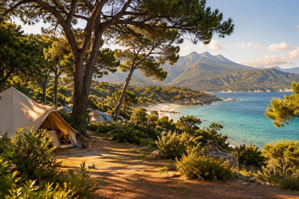 découvrez le camping sole d’oru, un havre de nature en corse entre mer et montagnes, idéal pour des vacances paisibles au grand air.