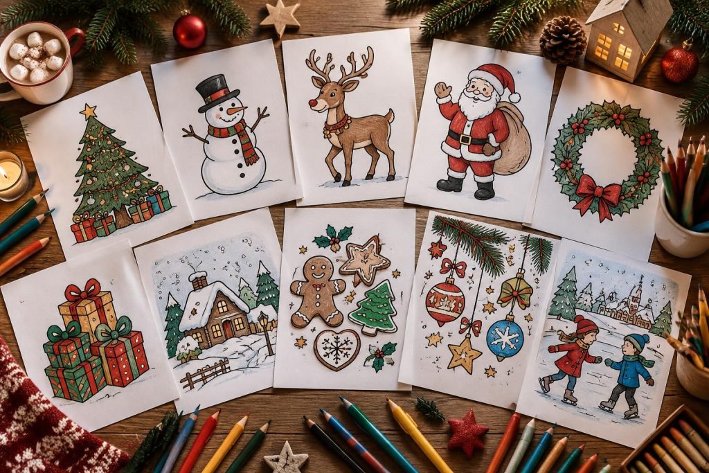 découvrez 10 dessins de noël à imprimer et à colorier, avec des motifs festifs pour petits et grands créatifs.